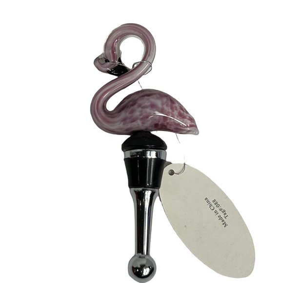 Sunset Vista Designs Flamingo Art Glass Wine Bottle Stopper 2010 Pink Bird - Picture 2 of 12